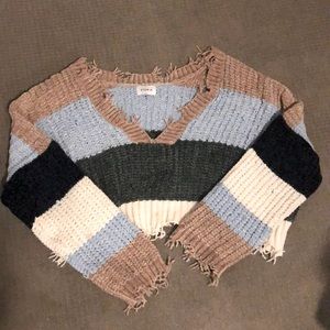 Crewneck/Vneck Color Blocked Sweater